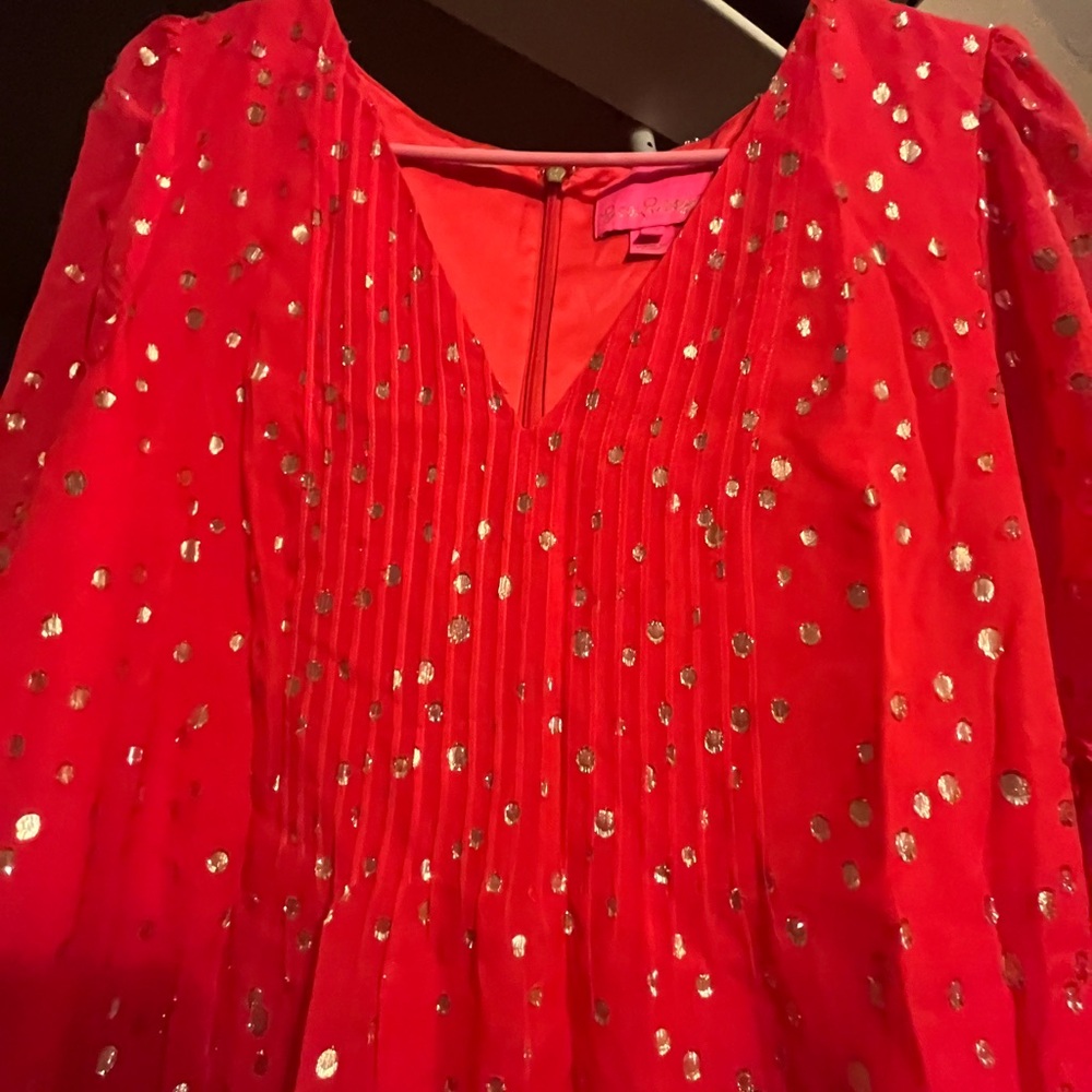 Lily Pulitzer Women's Red Polka Dot Top Size 10 - Picture 4 of 17